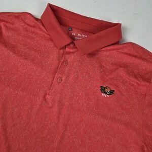 Under Armour Playoff Shirt Polo Mens 2XL Red Golf 1967 Orange Logo Stretch